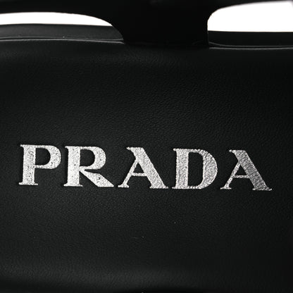 Prada Foam Rubber Triangle Logo Monolith 55mm Cage Sandals 36 Black 9 of 15