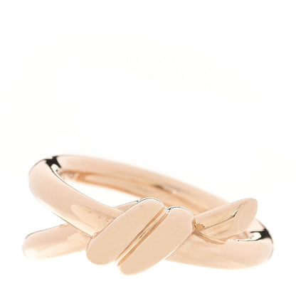Tiffany 18K Rose Gold Knot Double Row Ring 49 5 1 of 5
