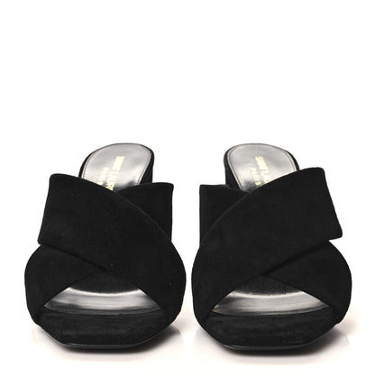 Saint Laurent Suede LouLou Mules 37 Black 2 of 9