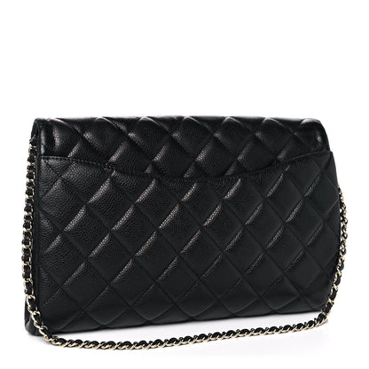 Chanel Caviar Quilted Clutch With Chain Flap Black 3 of 11