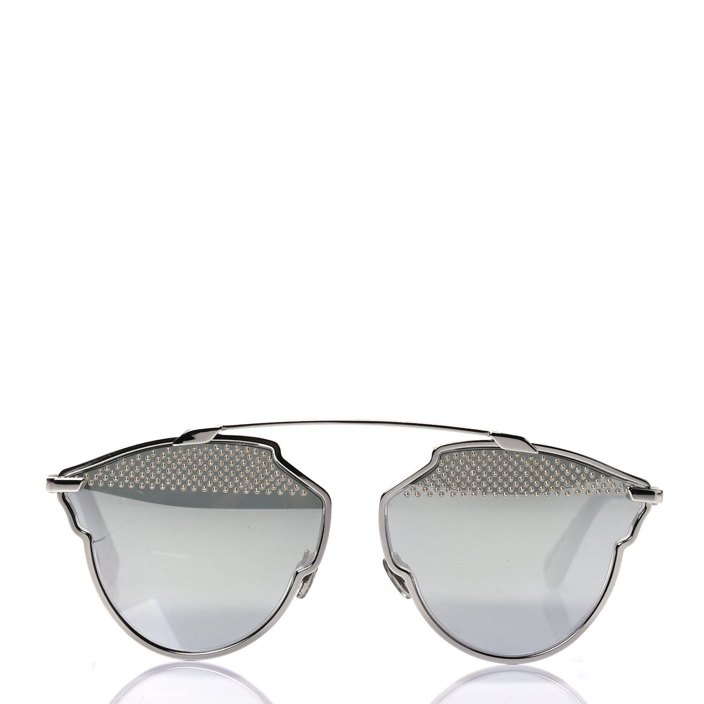 Studded So Real Sunglasses Silver White