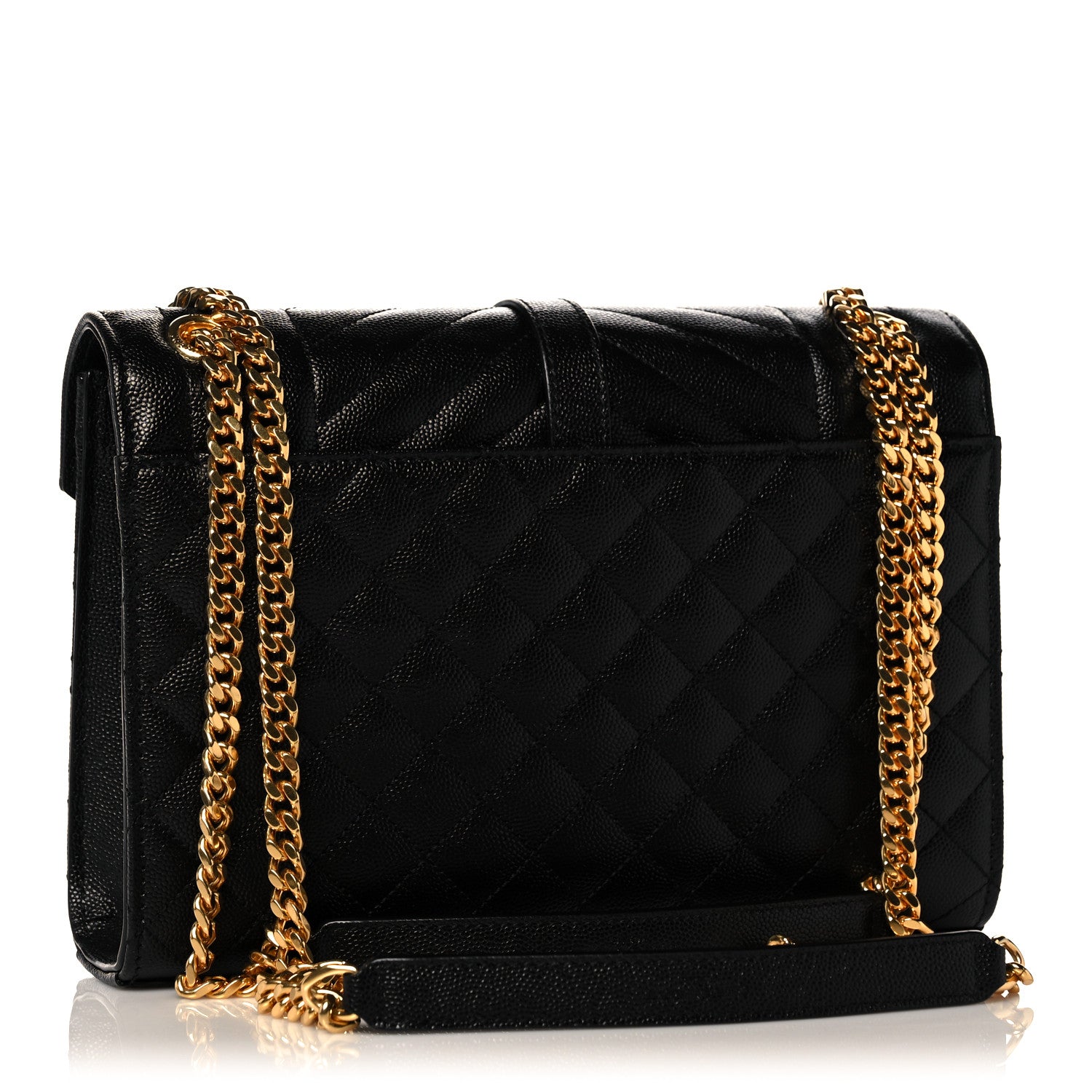 Saint Laurent Grain De Poudre Textured Mixed Matelasse Triquilt Medium Monogram Satchel Black 3 of 9