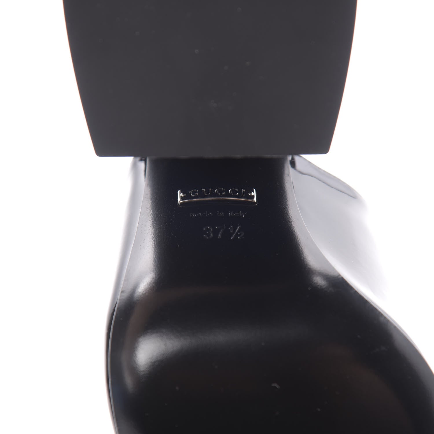 Gucci Patent Lexi Horsebit High-Heel Slide Sandals 37.5 Black 8 of 10