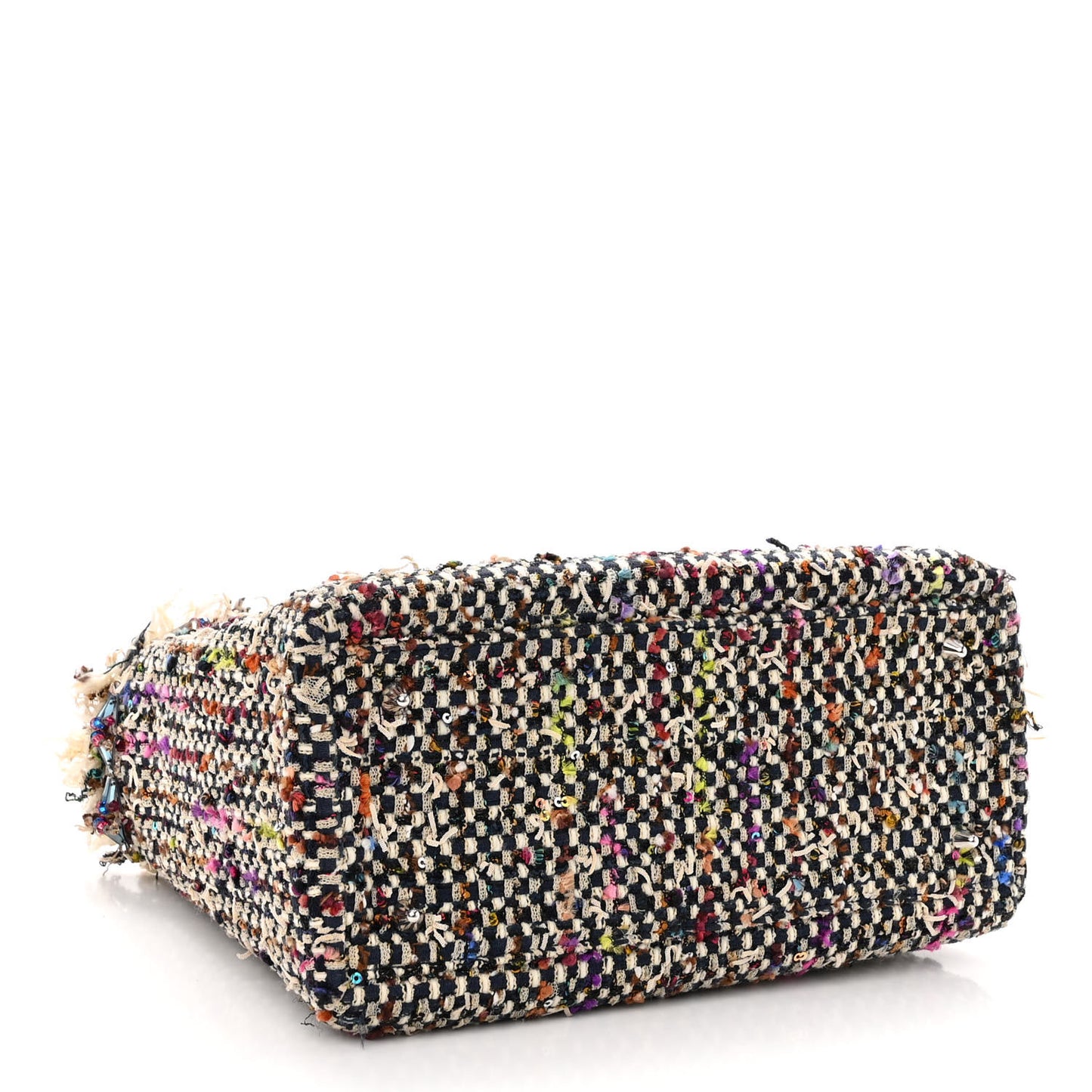 Tweed Fringe Medium Lady Dior Purple