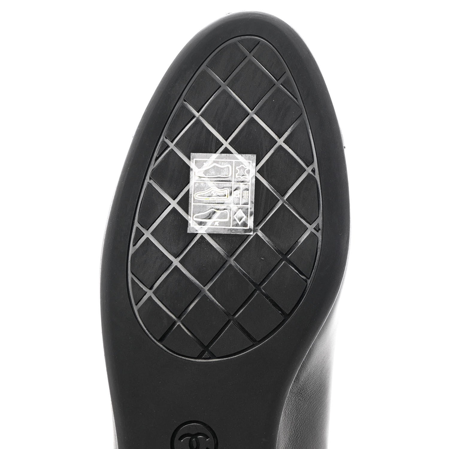 Chanel Calfskin CC Cap Toe Uniform Ballerina Flats 36 Black 9 of 10