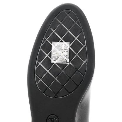 Chanel Calfskin CC Cap Toe Uniform Ballerina Flats 36 Black 9 of 10