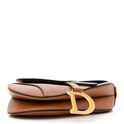 Christian Dior Grained Calfskin Saddle Bag Camello 4 of 10