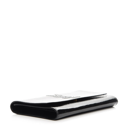 Saint Laurent Textured Patent Monogram Large Belle De Jour Clutch Black 4 of 6