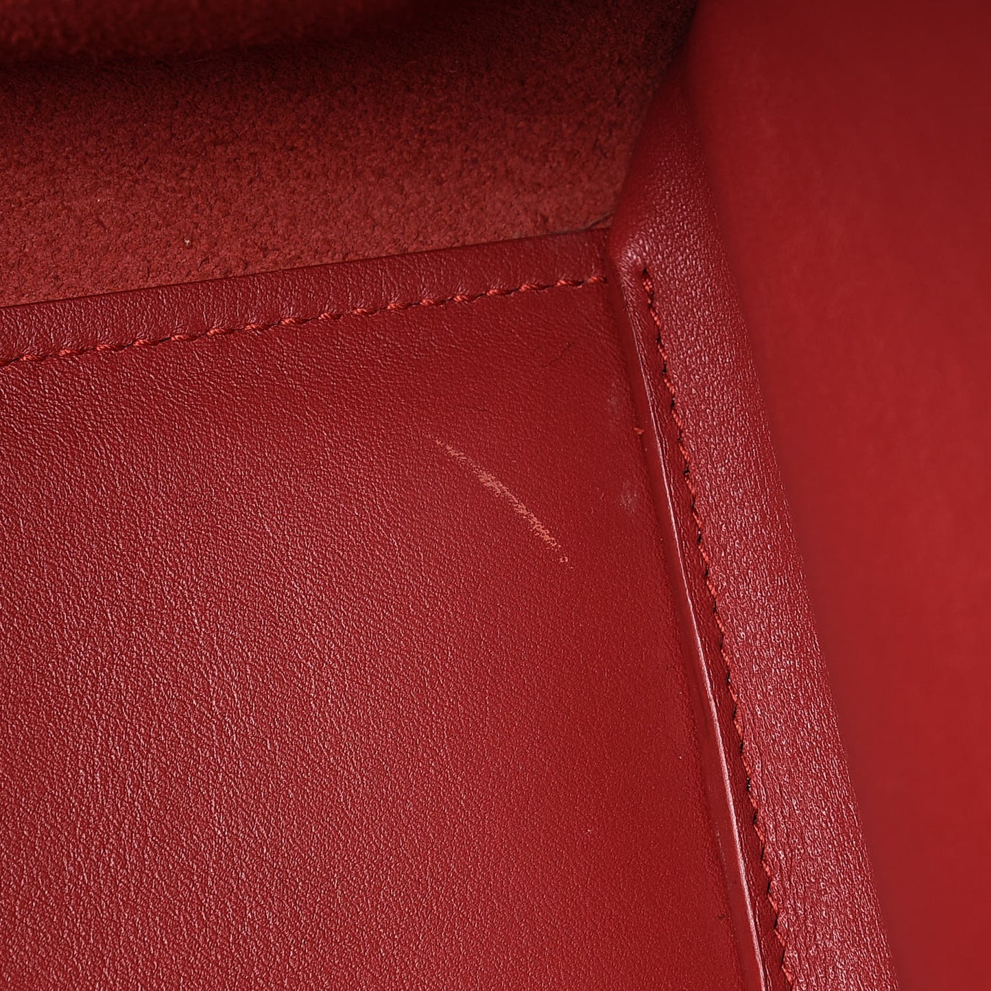 Calfskin Suede Baby Monogram Downtown Cabas Red