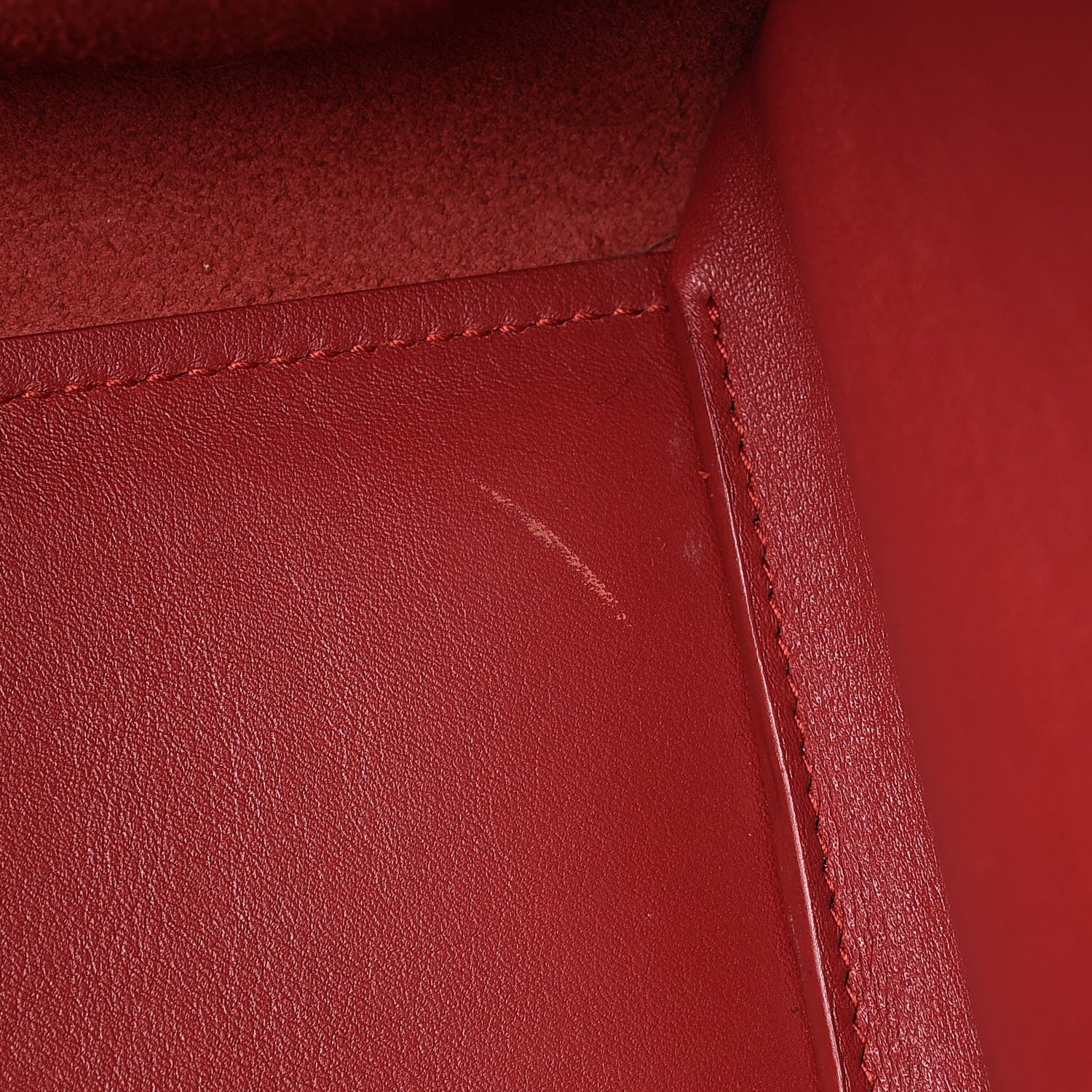 Saint Laurent Calfskin Suede Baby Monogram Downtown Cabas Red 10 of 12