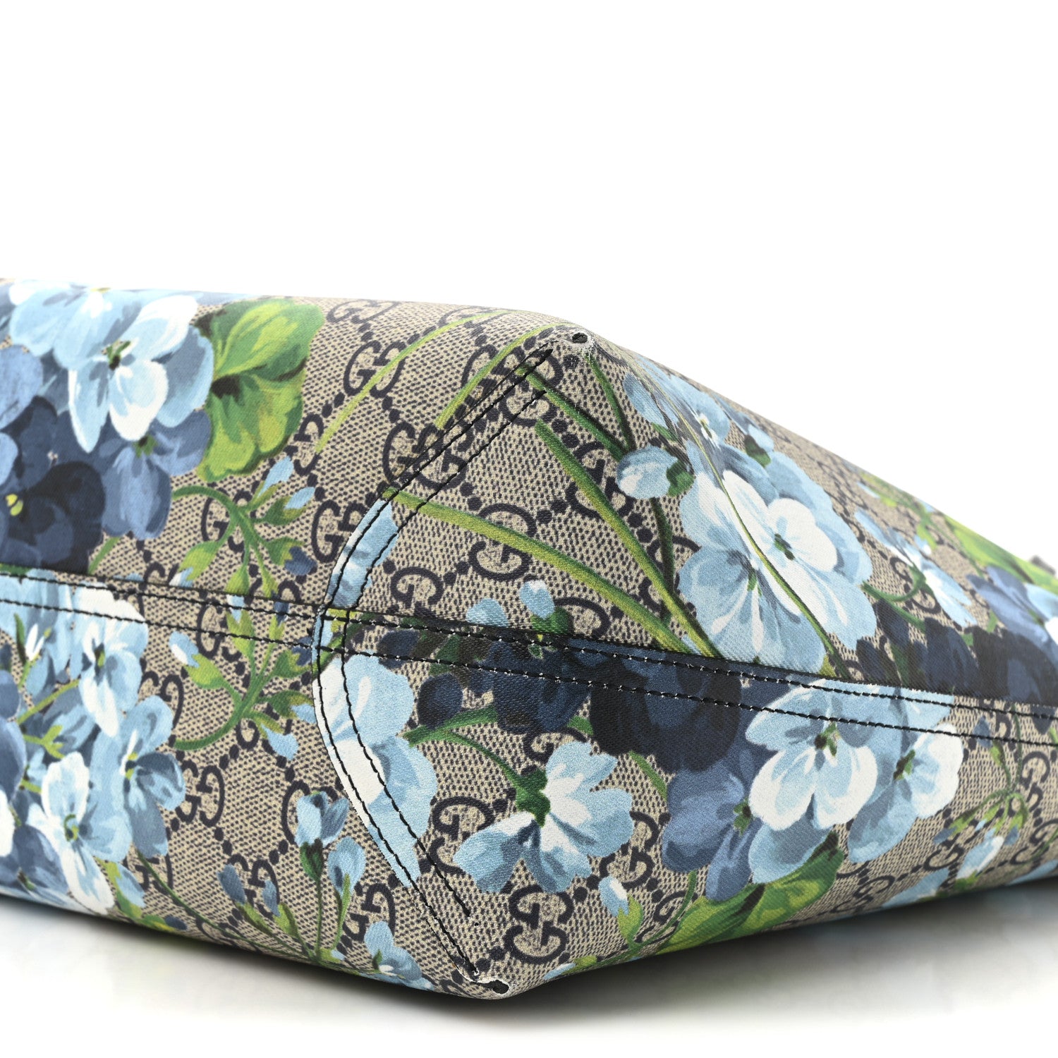 Gucci GG Supreme Monogram Blooms Medium Reversible Tote Beige Blue Navy 13 of 21