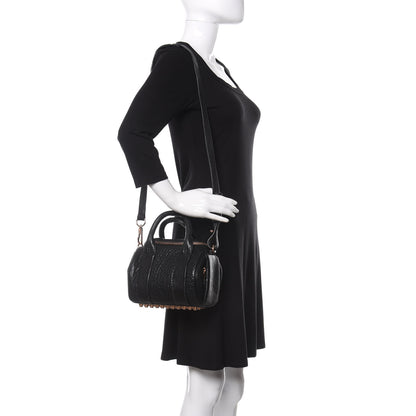 Alexander Wang Pebbled Lambskin Mini Rockie Black Rose Gold Hardware 2 of 8