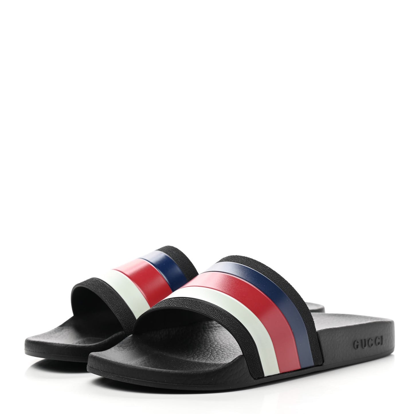 Rubber Web Mens Pool Slide Sandals 8 Black Mystic White Hibiscus Red Marine