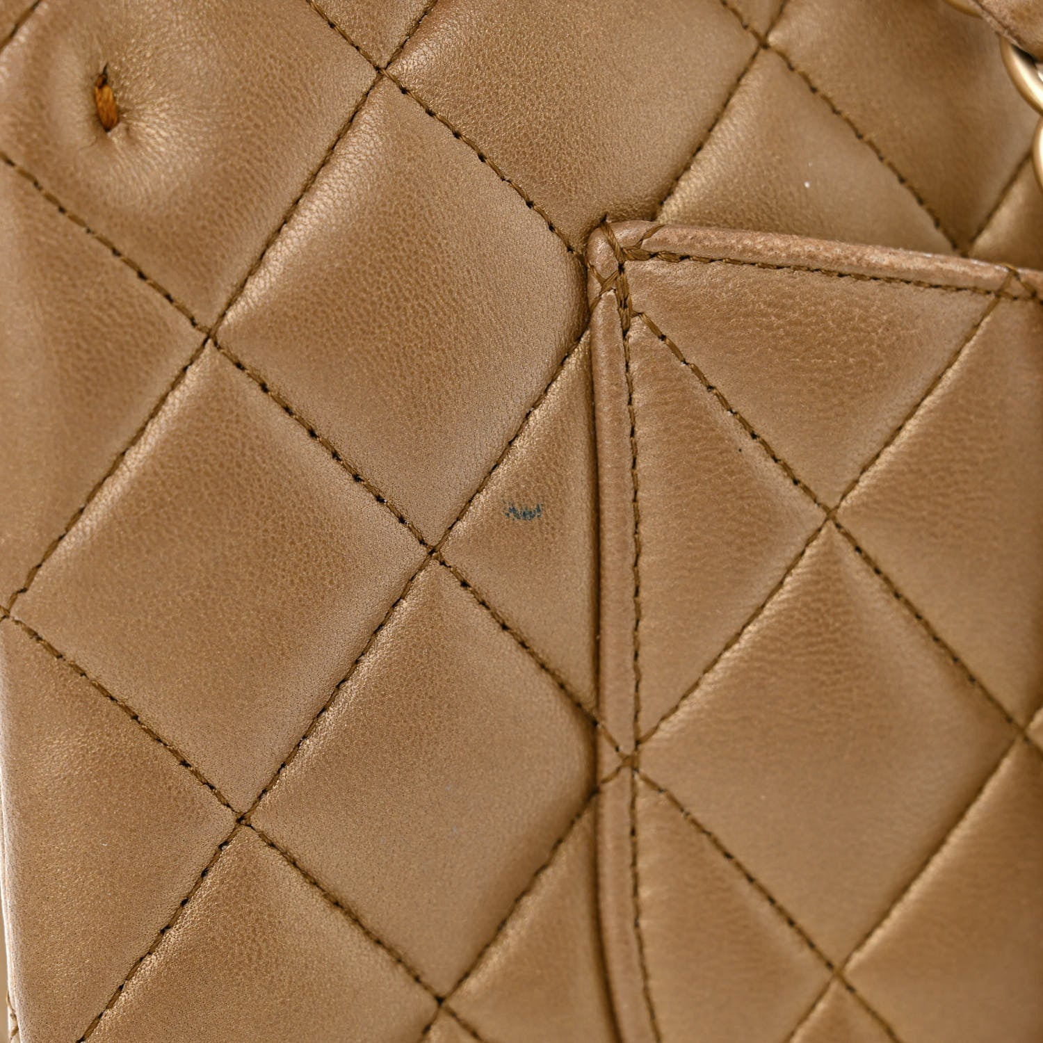 Chanel Metallic Lambskin Quilted Medium Double Flap Khaki 13 of 19