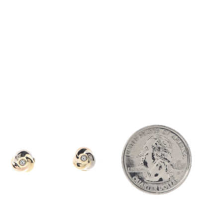 Cartier 18K Pink Yellow White Gold Diamond Trinity Stud Earrings 2 of 6