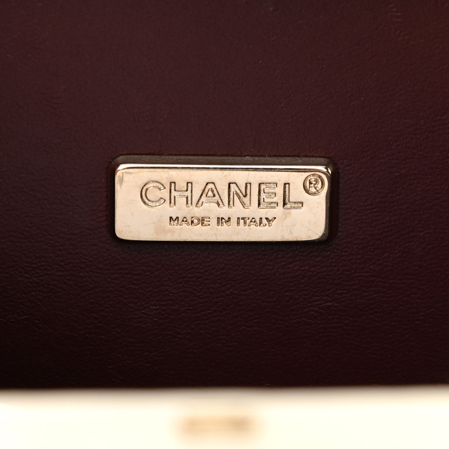Lambskin Room Card Minaudiere Evening Bag White Gold