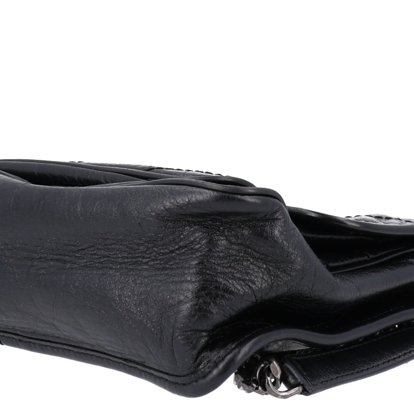 Crinkled Calfskin Matelasse Monogram Medium Niki Chain Satchel Storm