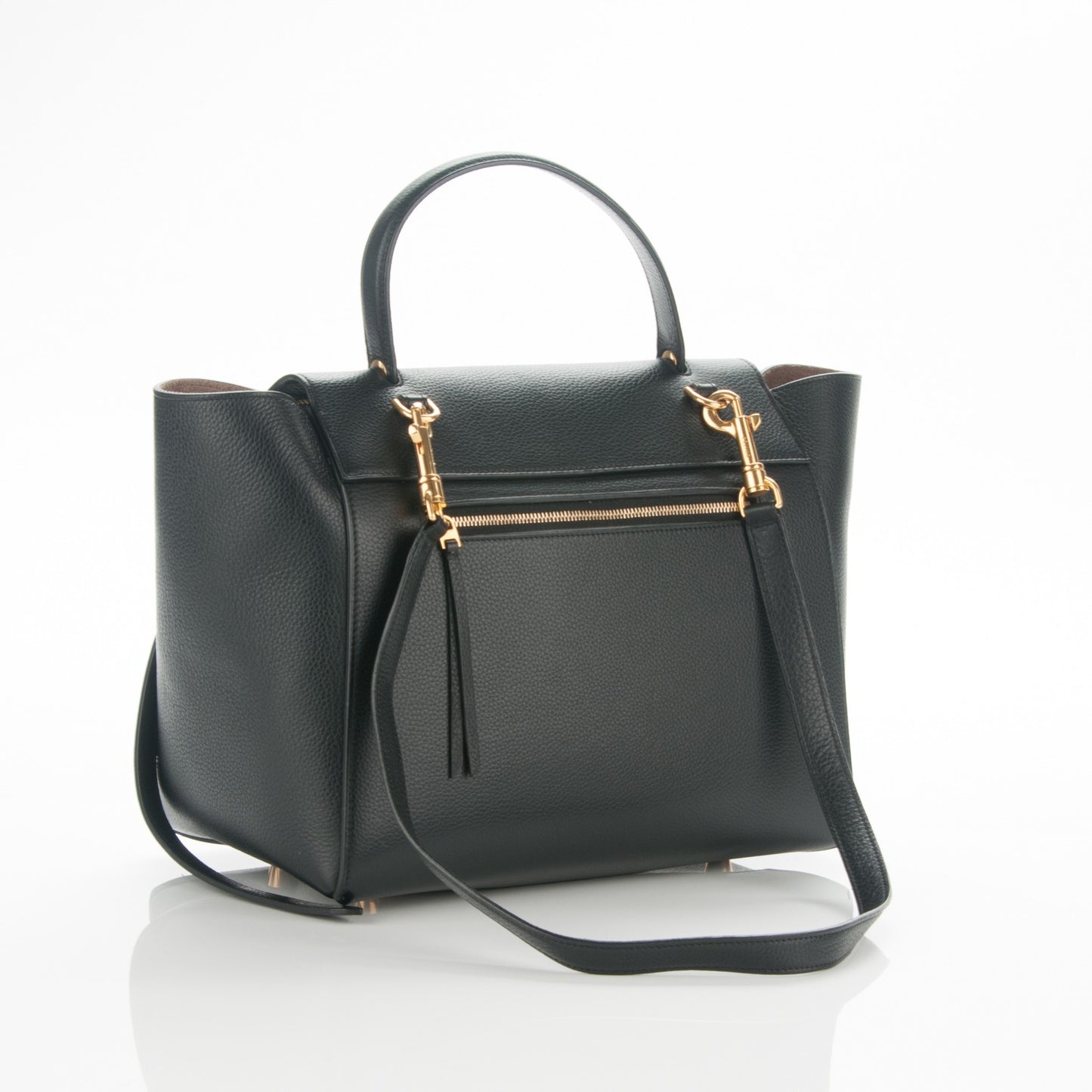 Drummed Calfskin Mini Belt Bag Black