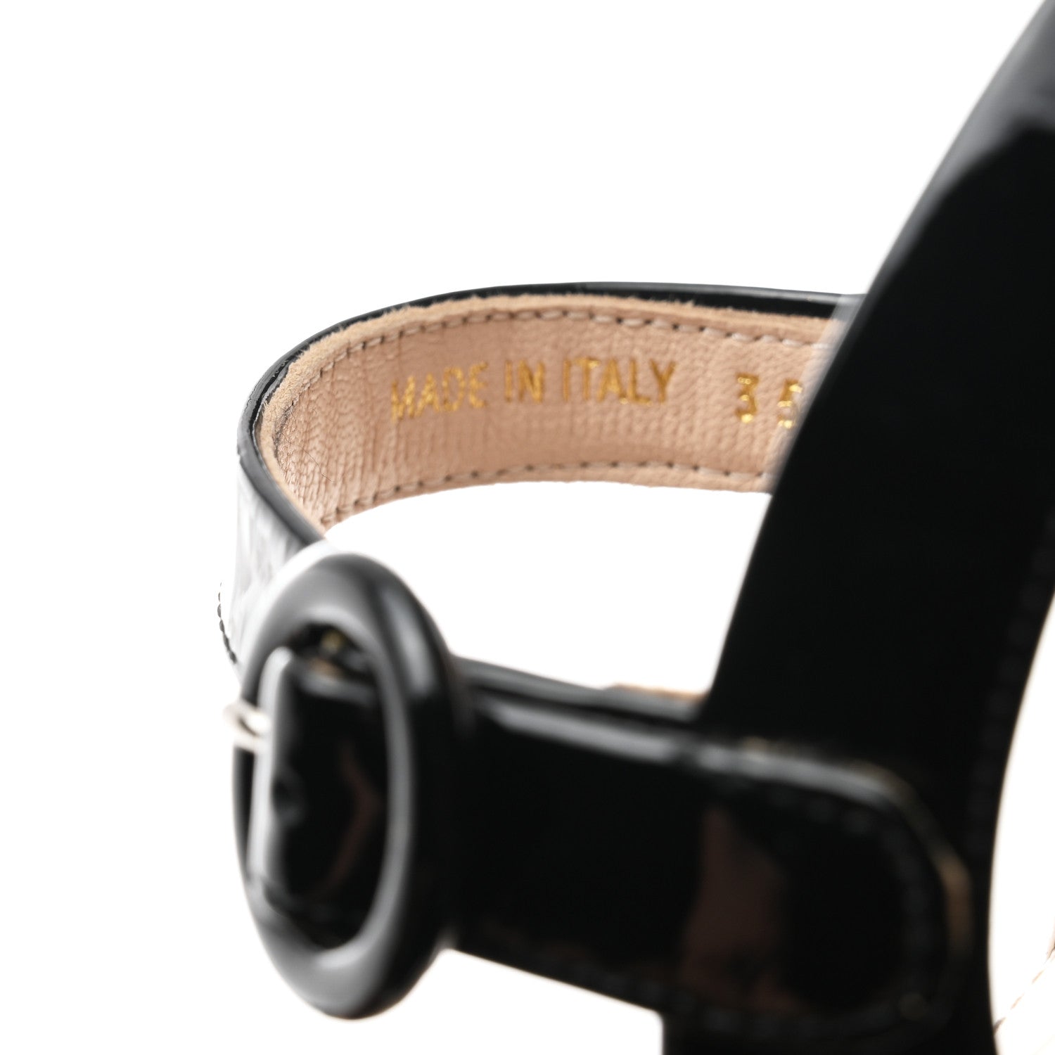 Prada Vernice Crisscross Platform 20/65mm Sandals 35 Black 6 of 9