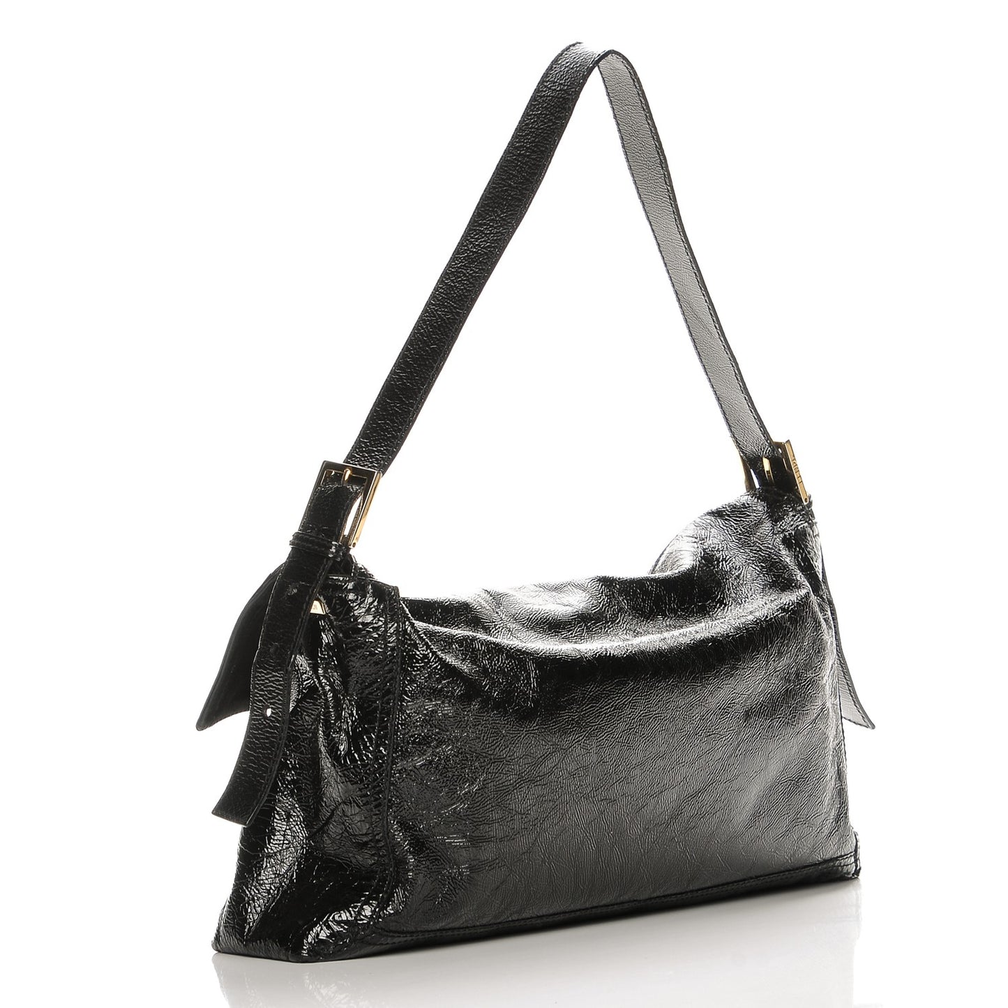 Vitello Naplak Large Convertible Baguette Black