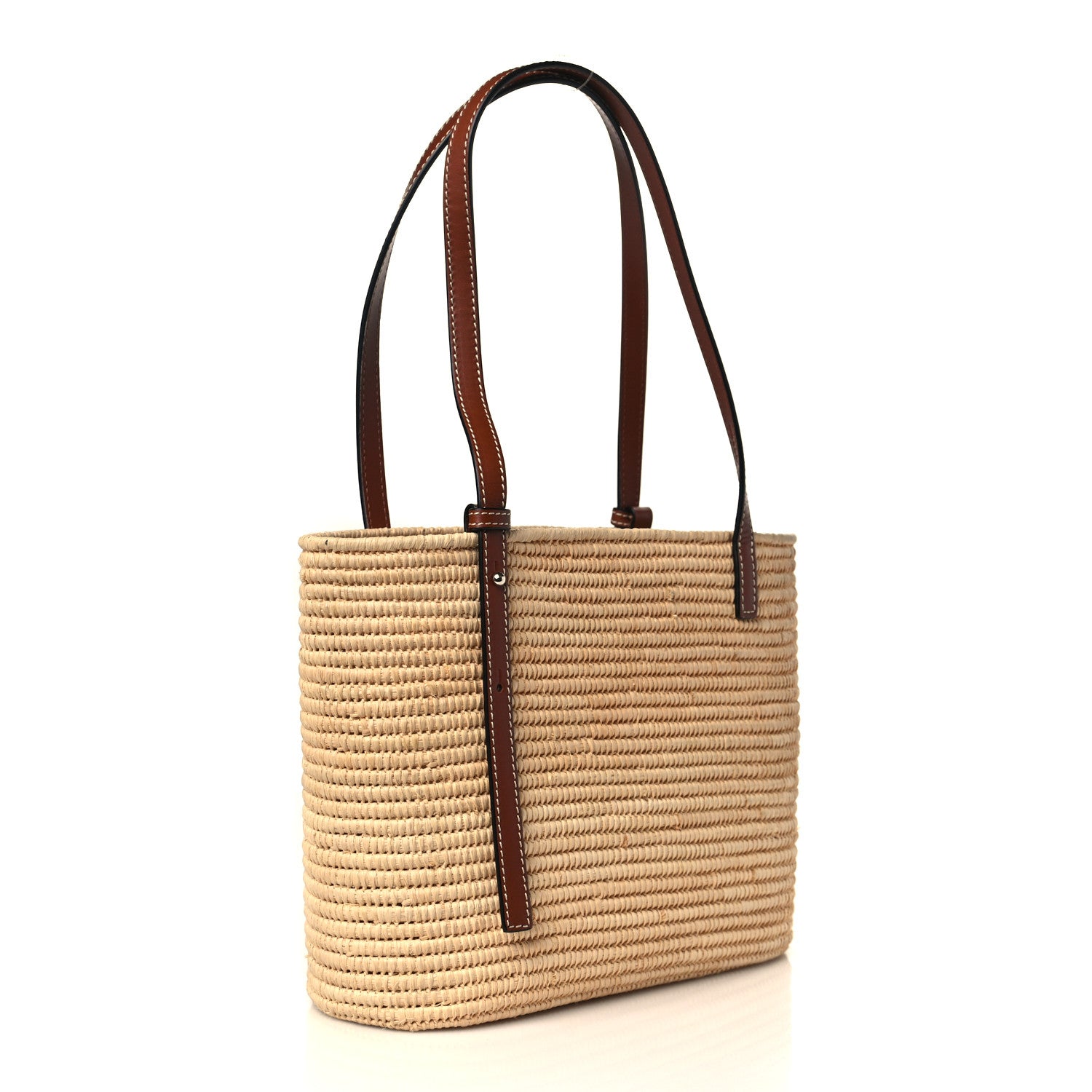 Loewe Raffia Small Square Basket Tote Bag Natural Tan 3 of 8
