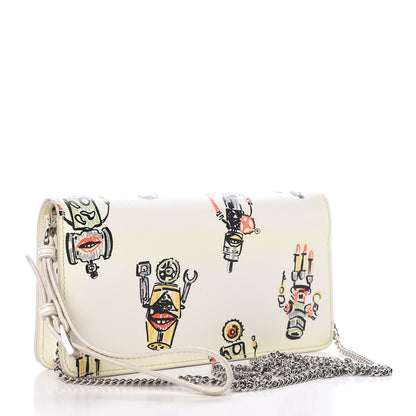 Prada Saffiano Robot Chain Wallet White 3 of 9