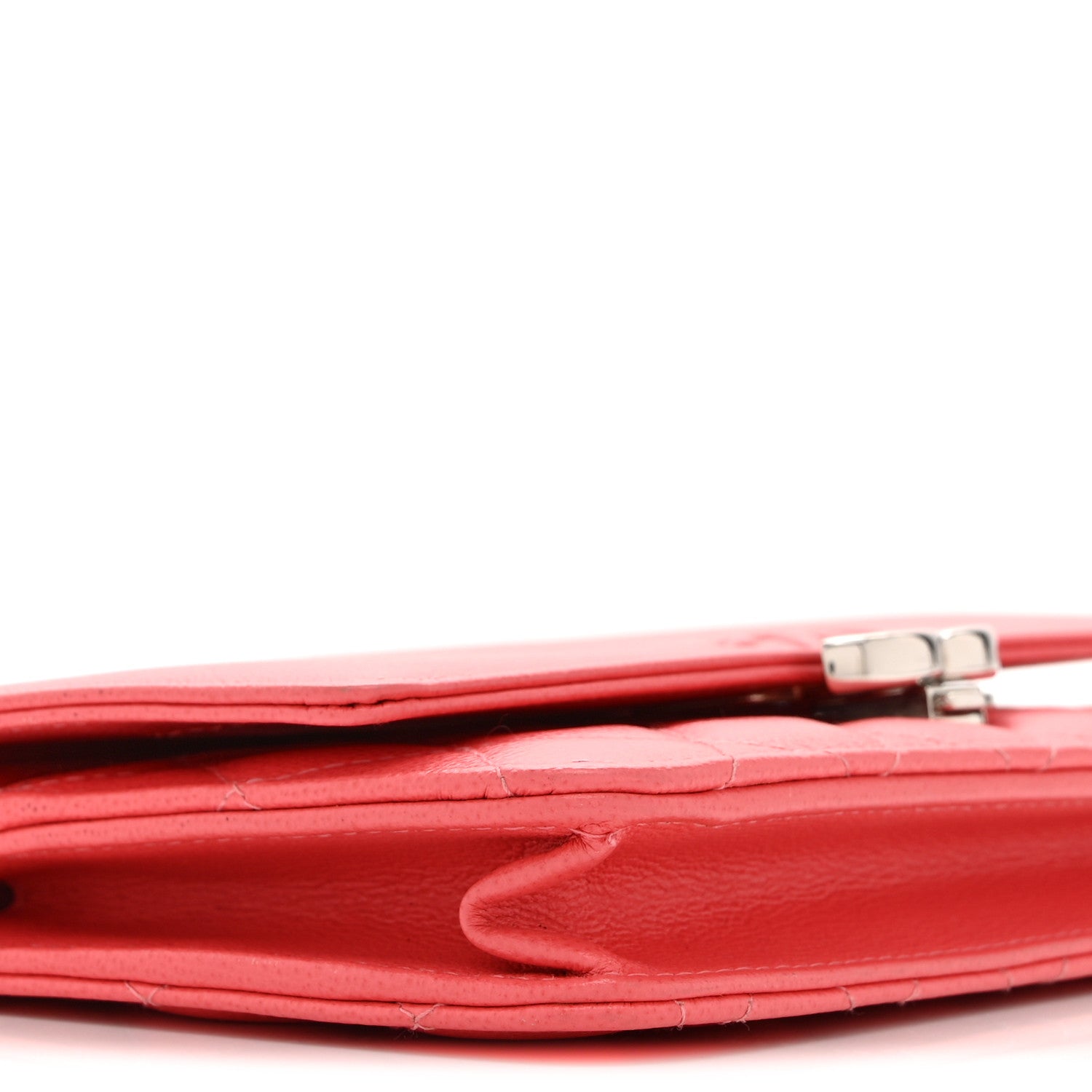 Chanel Grained Calfskin Quilted CC Box Wallet On Chain WOC Pink 10 of 11