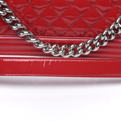 Chanel Patent Calfskin Quilted Medium Plexiglass Boy Flap Red 10 of 11