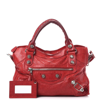 Balenciaga Agneau Giant 21 Silver Hardware City Bag Tomato 1 of 21