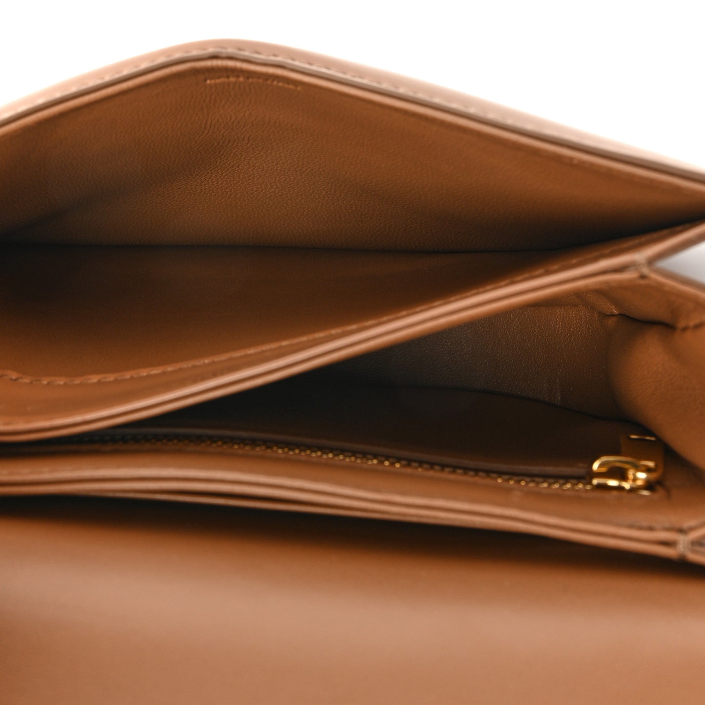 Shiny Calfskin Besace Clea Triomphe Bronze