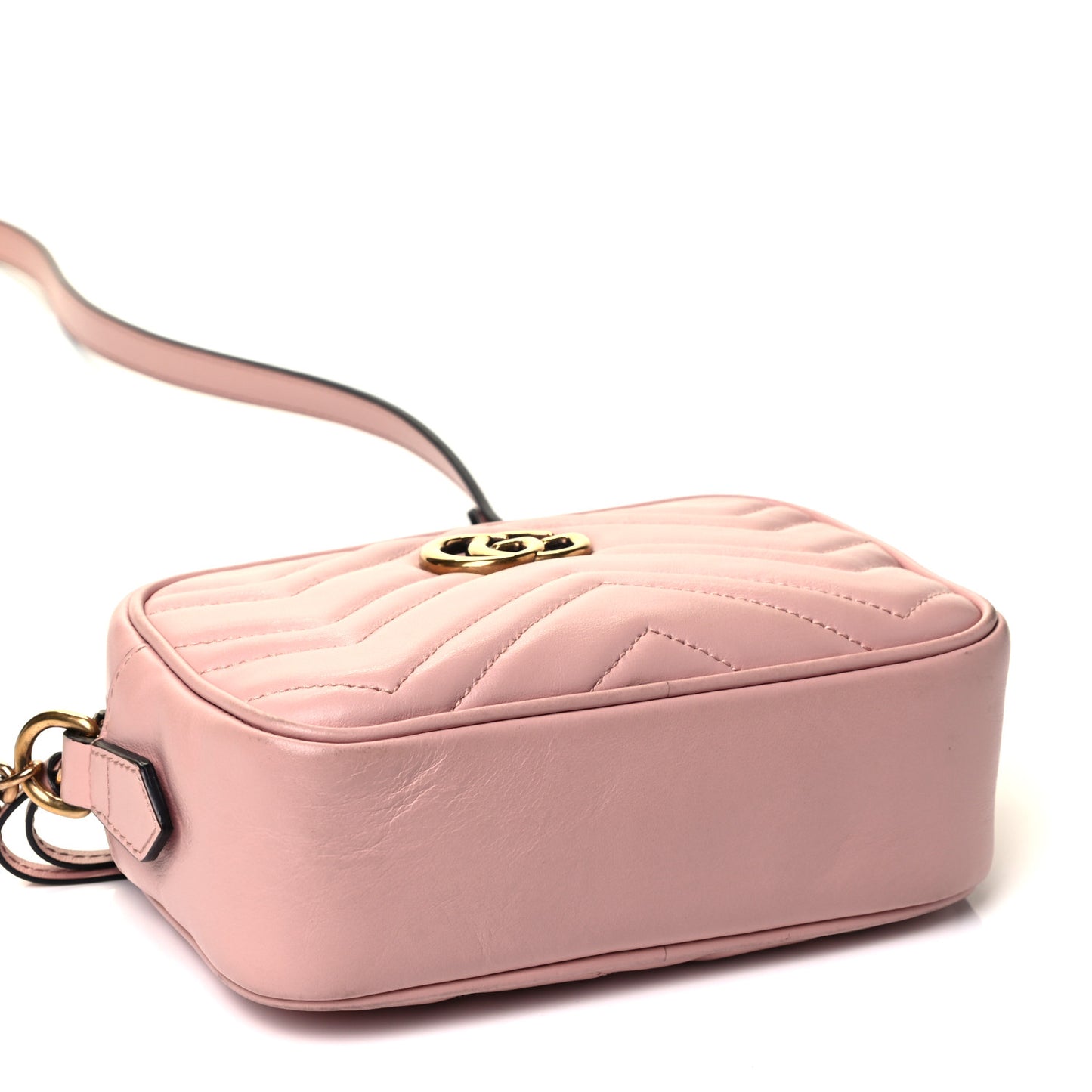 Calfskin Matelasse Mini GG Marmont Chain Shoulder Bag Perfect Pink