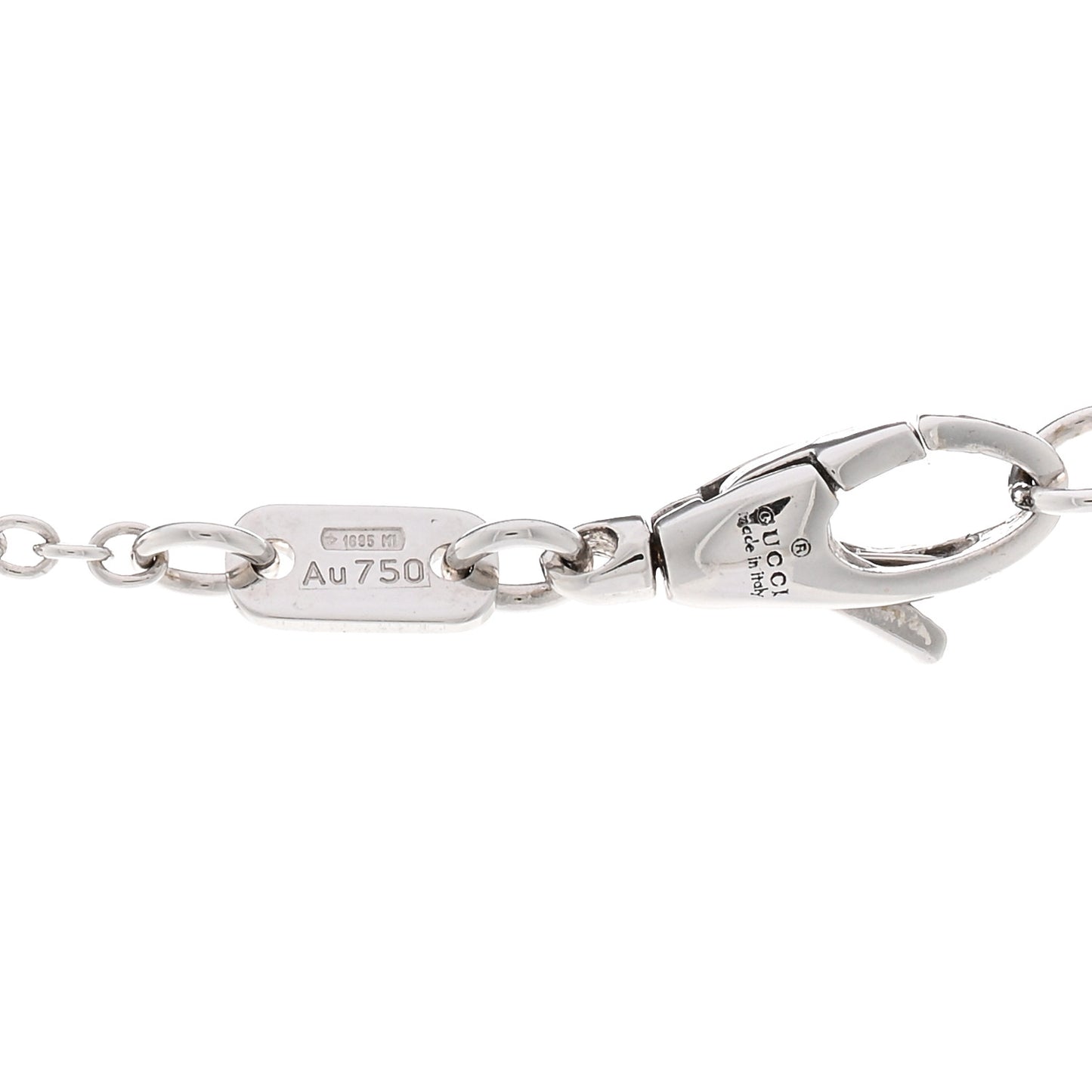 18K White Gold Enamel Icon Twirl Pendant Necklace