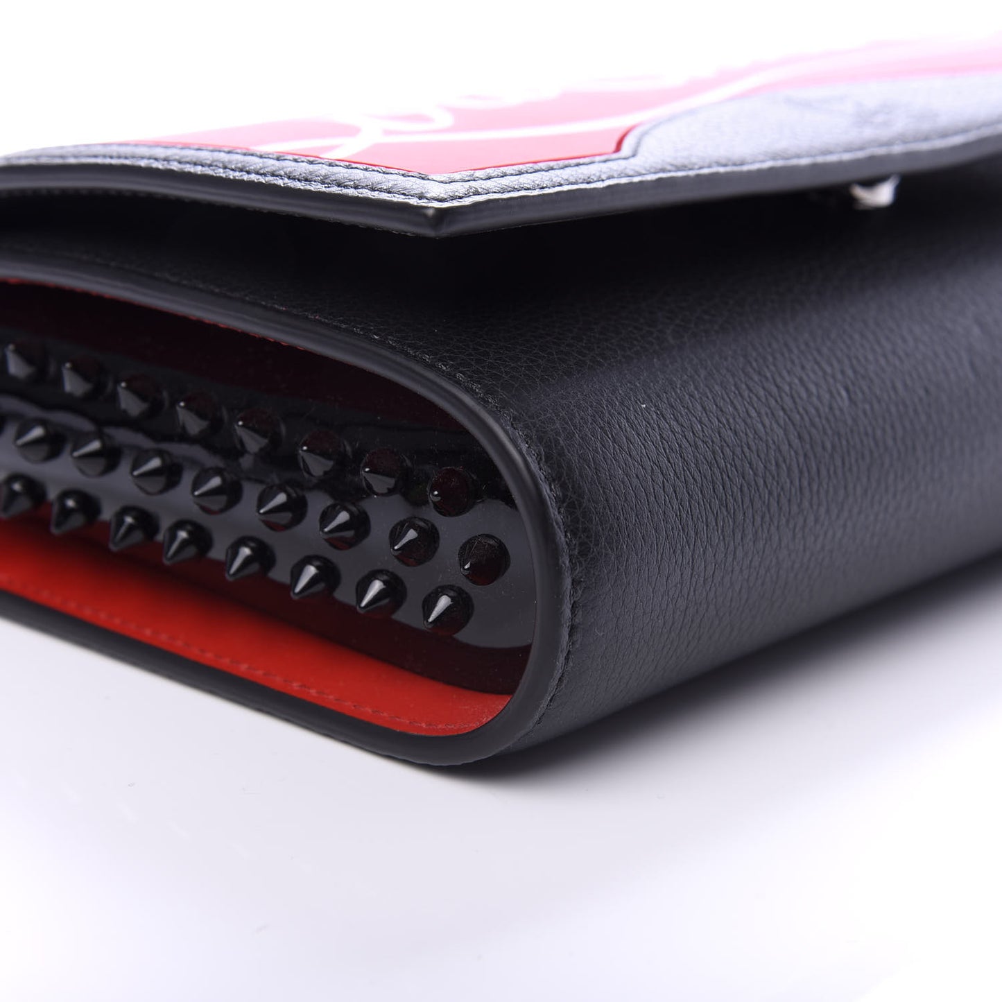 Calfskin Gomme Spikes Paloma Clutch Red