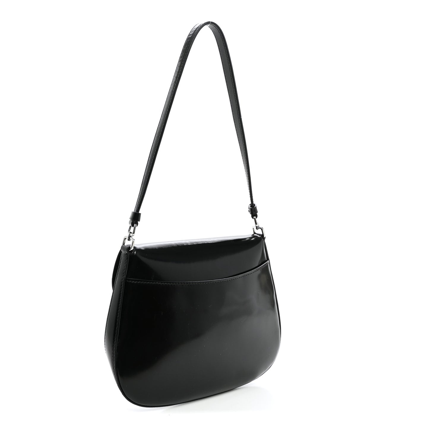 Spazzolato Cleo Flap Shoulder Bag Black