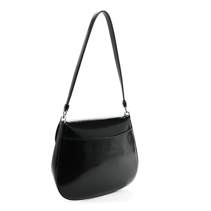 Prada Spazzolato Cleo Flap Shoulder Bag Black 2 of 8