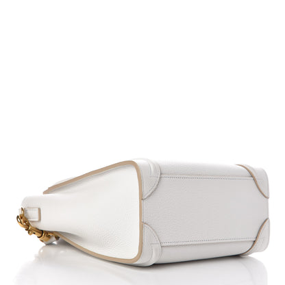 Celine Drummed Calfskin Nano Luggage White 4 of 10