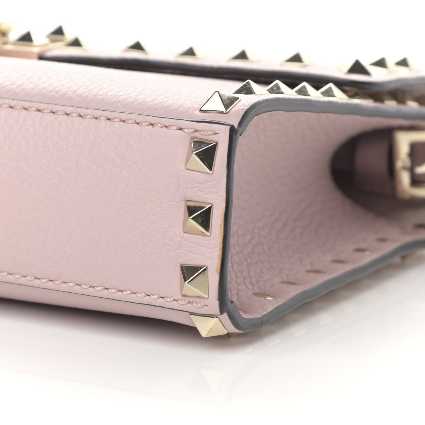 Pebbled Calfskin Medium Rockstud Flip Lock Crossbody Bag Loto