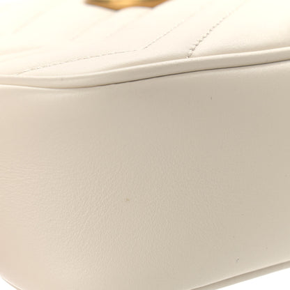 Gucci Calfskin Matelasse Mini GG Marmont Chain Shoulder Bag White 12 of 12