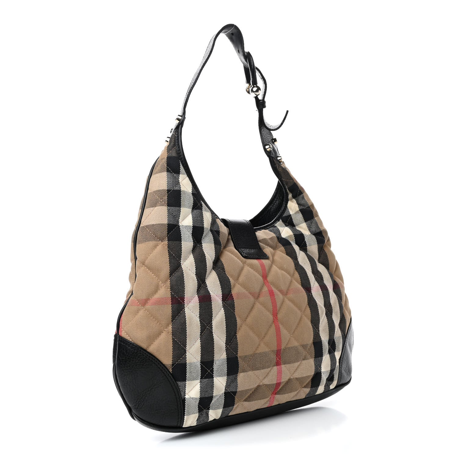 Burberry House Check Quilted Brook Hobo Black 2 of 4