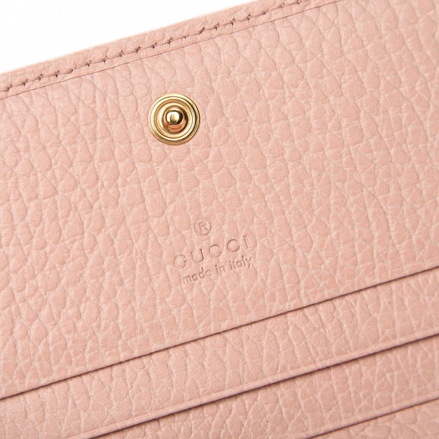 Dollar Calfskin GG Marmont Card Case Perfect Pink
