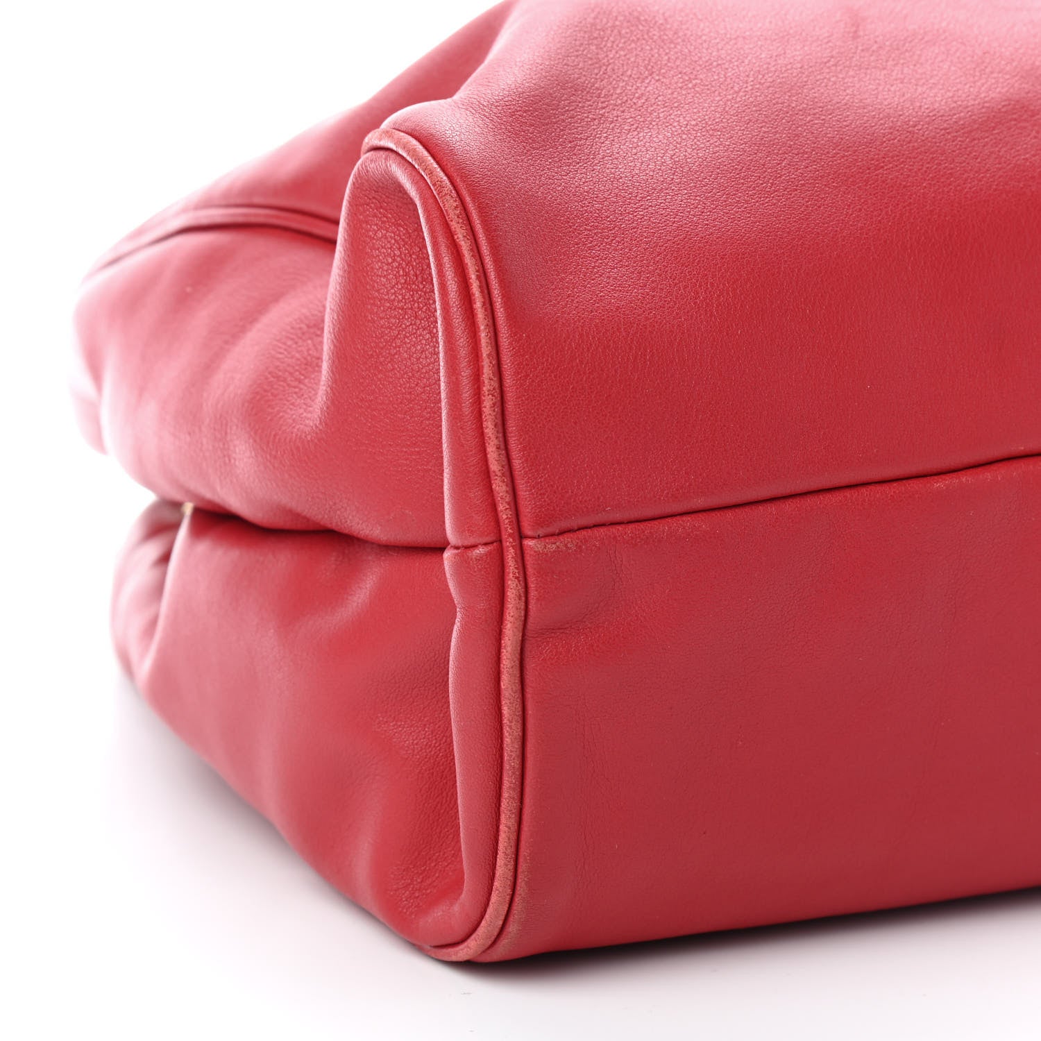 Prada Soft Calf Chain Tote Rosso 8 of 9