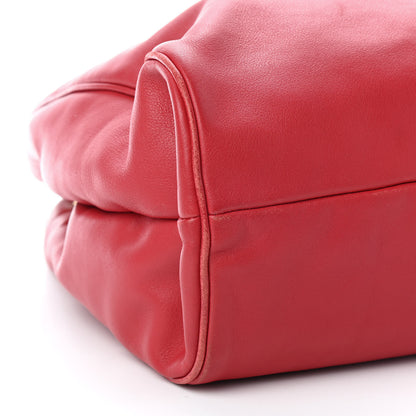 Prada Soft Calf Chain Tote Rosso 8 of 9