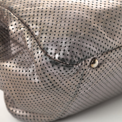 Chanel Metallic Calfskin Perforated Large Drill Accordion Flap Gold 9 of 17