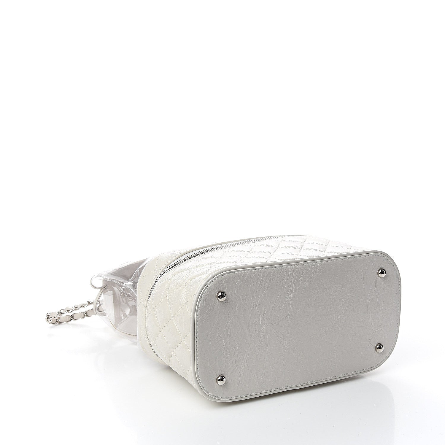 Chanel Crumpled Calfskin PVC Quilted Backpack White 3 of 12