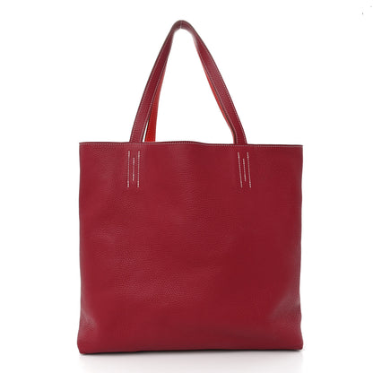 Hermes Taurillon Clemence Double Sens 45 Reversible Tote Rubis Rose Jaipur 3 of 17