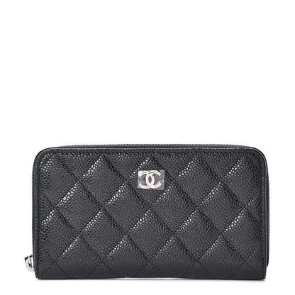 Chanel Caviar Quilted Small Zip Around Wallet Black 1 of 9