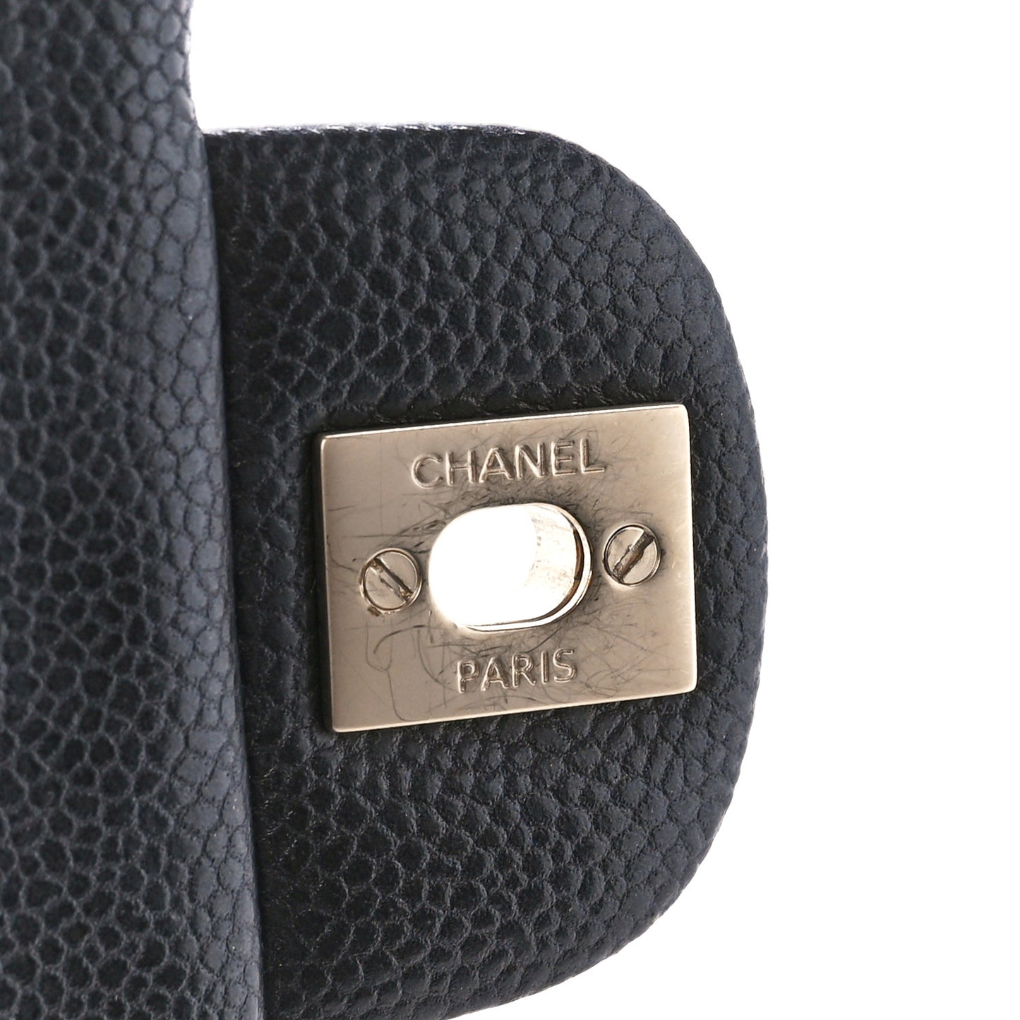 Iridescent Caviar Quilted Mini Rectangular Flap Charcoal