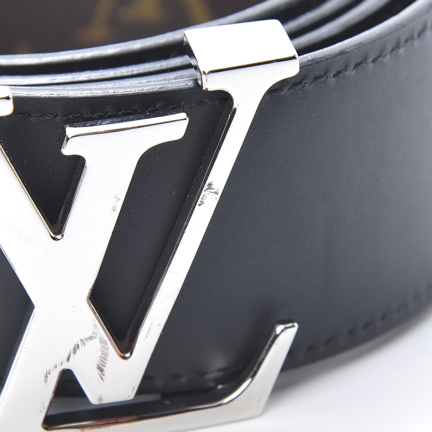 Louis Vuitton Calfskin Monogram 40mm LV Initiales Reversible Belt 90 36 Black 8 of 9