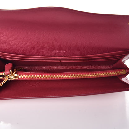 Prada Saffiano Wave Continental Flap Wallet Ibisco Peonia 6 of 9