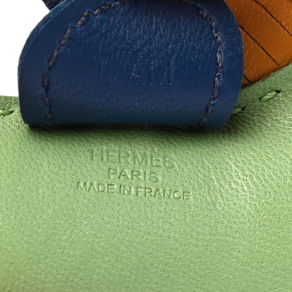 Hermes Milo Lambskin Grigri Rodeo Horse Bag Charm PM Vert Criquet Sesame Bleu de Malte 4 of 4